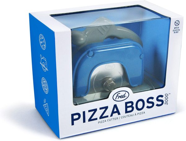 Genuine Fred PIZZA BOSS 3000, Circular Saw Stainless Steel Pizza Wheel, Great Gift for Guys and Pizza Lovers, Easy to Clean with Removable Shield - White Elephant Gift - Fun Kitchen Gadget - Image 3