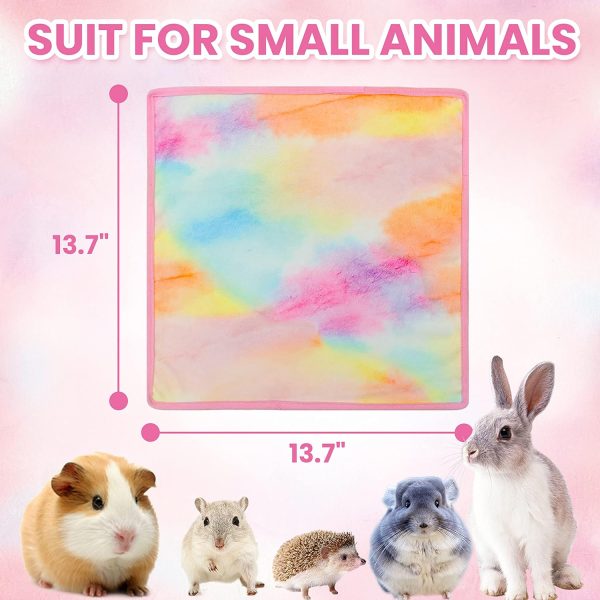 Guinea Pig Cage Mat - 3 Pack Waterproof Small Animal Bedding Accessories for Guinea Pig Rat Hamster Chinchilla Hedgehog Rabbit Ferret- Washable Soft Fleece Pet Cage Liner Blankets - Image 2