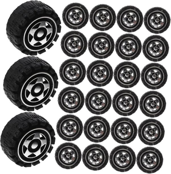 150 Pcs Toy Tire Accessories Replacement Car Wheels Car Wheels Toys Playthings Science Project Wheels Car Assemble Wheels Toy Wheel Tires Small Wheels Plastic - Image 5