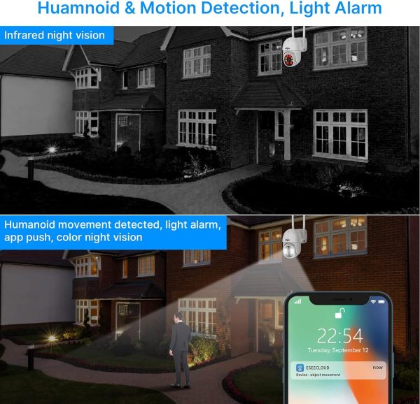 Hiseeu Security Cameras Wireless Outdoor System 5MP PTZ&Bullet Cameras IP66 Waterproof -Night Vision Motion Alert with 1TB Storage WiFi Security Camera No Monthly Fees - Image 6