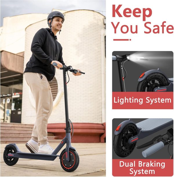 V1 Electric Scooter for Adults, 8.5" Tires, 19Mph, 350W Motor, Max 21 Miles Long Range, Folding E-Scooter with Dual Braking System and App Control - Image 5