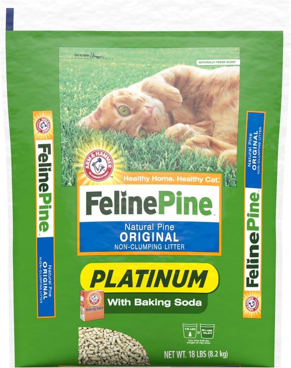 Feline Pine Platinum Non-Clumping Cat Litter 18lb.