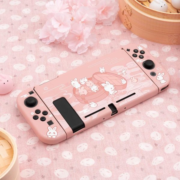 GeekShare Protective Case for Switch, Soft TPU Slim Case Cover Compatible with Nintendo Switch Console and Joy-Con (Steamed Bun Rabbit) - Image 8