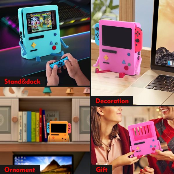 GRAPMKTG Charging Stand for Nintendo Switch Accessories Portable Dock Compatible for Nintendo Switch OLED Cute Case Decor Gift Men Women Kids Blue - Image 7