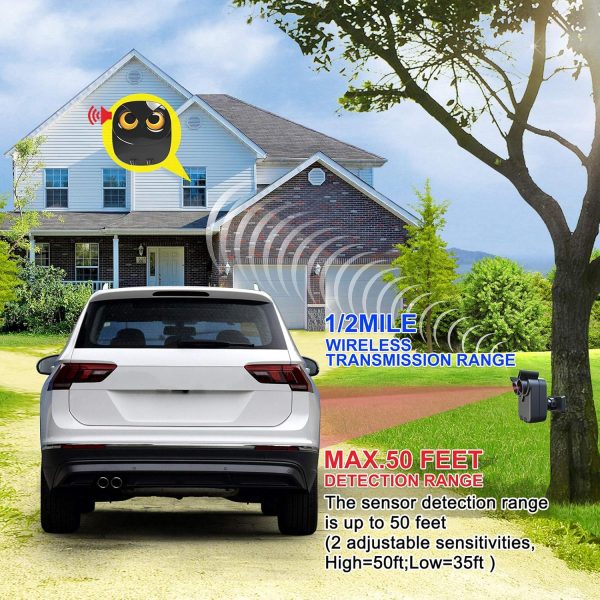 Driveway Alarm- 1/2 Mile Long Range Wireless Driveway Alarm Outdoor Weather Resistant Motion Sensor&Detector-DIY Security Alert-Monitor&Protect Outdoor/Indoor Property - 1 Receiver and 2 Sensors - Image 4