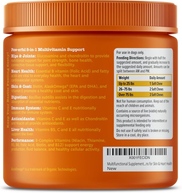 Zesty Paws Multivitamin Treats for Dogs - Glucosamine Chondroitin for Joint Support + Digestive Enzymes & Probiotics - Grain Free Dog Vitamin for Skin & Coat + Immune Health - Chicken Flavor - 90ct - Image 6