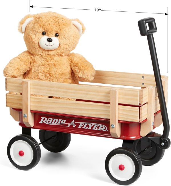 Radio Flyer My 1st Steel & Wood Toy Wagon with Teddy Bear, 19" Long Toy Wagon for Kids 1.5+