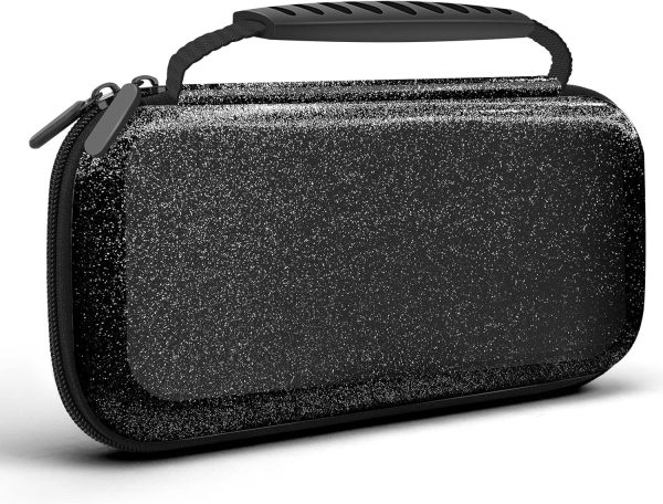 homicozy Glitter Carrying Case Compatible with Nintendo Switch OLED & Switch Console,Black Protective Hard Travel Case Shell Pouch for Nintendo Switch Console/Accessories,Switch Gaming Case for Girls - Image 9