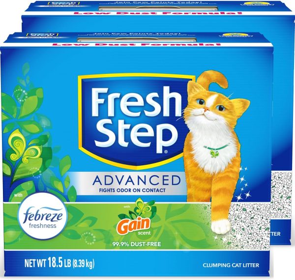 Fresh Step Advanced Clumping Litter With Febreze Freshness With Febreze Gain Scent, Fights Odor on Contact, 37 lbs. (2 x 18.5 lb. Box) - Image 12