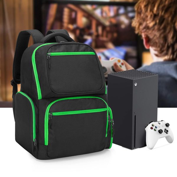 Trunab Travel Backpack Compatible with Xbox Series X Carrying Case Game Storage Bag with 2 Inner Spaces for Xbox X/S Console, Multiple Pockets for 15.6” Laptop and Other Gaming Accessories, Black - Image 5