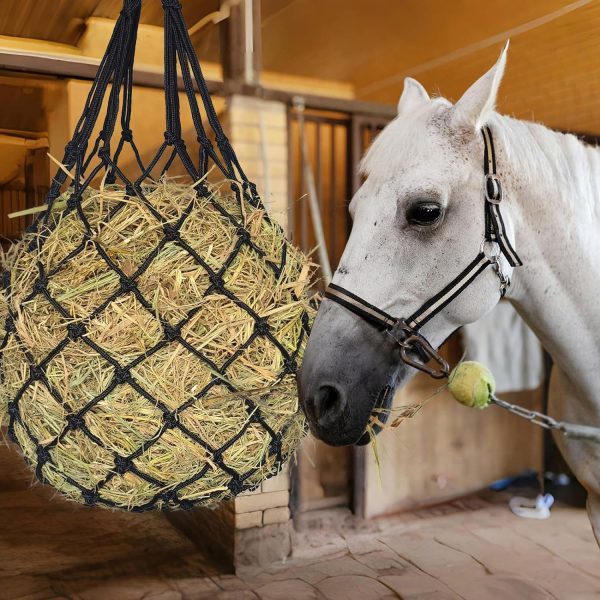 2PCS Hay Net for Horses,Slow Feed Hay Bag for Horses Goat Sheep,Hanging Hay Feeder Bag for Horses Stable Stall Paddock Rest Toy - Image 7