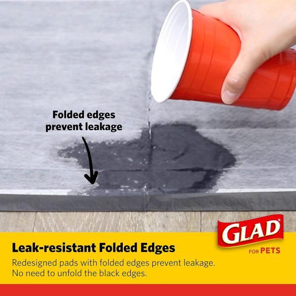 Glad for Pets Black Charcoal Puppy Pads - Super Absorbent Disposable Dog Pee Pads, Potty Training Pads, and Pet Supplies - Dog Pee Pads for Crate Training and Indoor Use 23" x 23" - 100 Count - Image 4