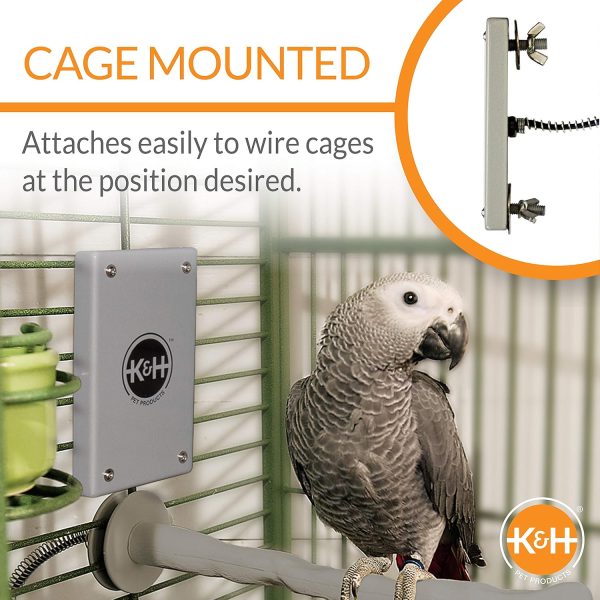 K&H Pet Products Snuggle-Up Bird Warmer, Caged Bird Heater for Medium/Large Exotic Birds Like Cockatoos, Macaws, African Grays, Bird Heater for Cage - Gray Large 4 X 7 Inches - Image 5