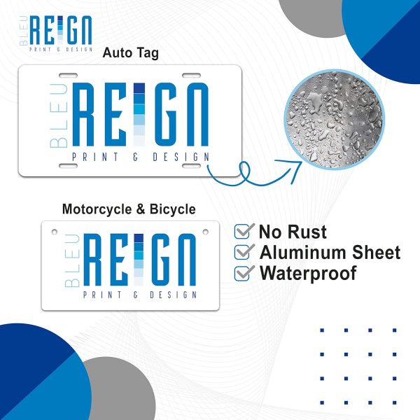 Bleu Reign Personalized License Plate Decor - 50 States, Add Custom Name (3 Sizes) - Image 2