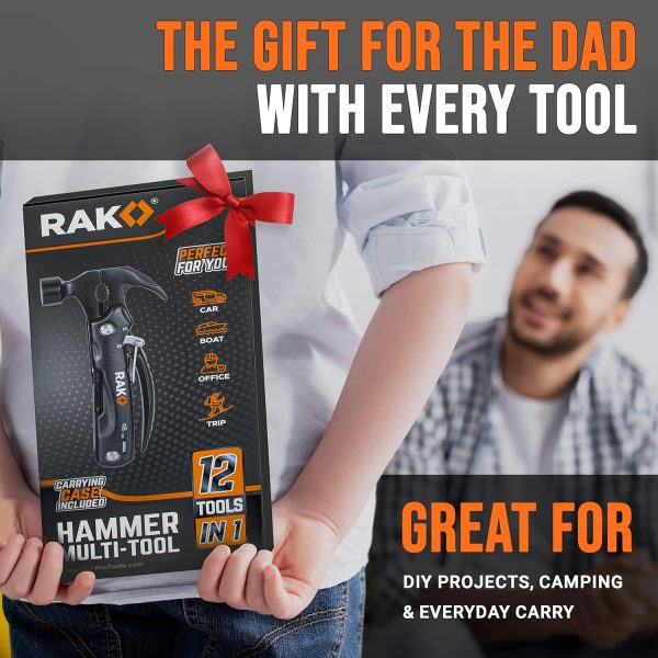 RAK Hammer Multitool BirthdayGifts for Men - Cool Unique Gifts For Men Who Have Everything - Compact DIY Survival Multi Tool - Backpacking & Camping Accessories - Gadget Gifts - Image 3