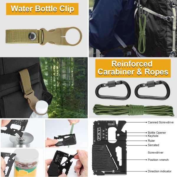 Survival Kit, Gifts for Men Dad Husband, Emergency Survival Gear and Equipment 19 in 1, Fishing Hunting Birthday for Men, Camping Accessories, Cool Gadget, Camping Essentials - Image 5