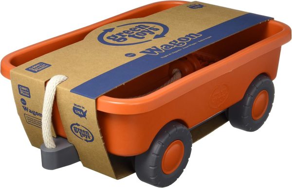 Green Toys Wagon, Orange CB - Pretend Play, Motor Skills, Kids Outdoor Toy Vehicle. No BPA, phthalates, PVC. Dishwasher Safe, Recycled Plastic, Made in USA. - Image 3