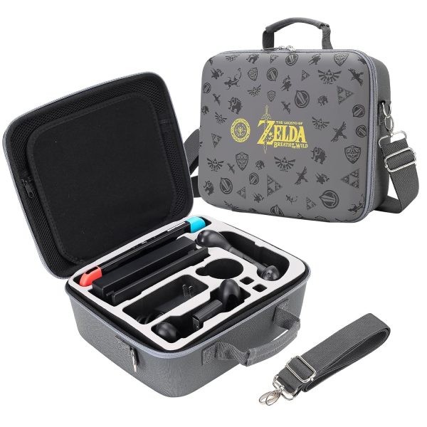 Zelda Carrying Case for Nintendo Switch / Switch OLED - Portable Hard Messenger Bag Travel Cases with Professionally Protective Interior for Nintendo Switch Console Pro Controller Accessories