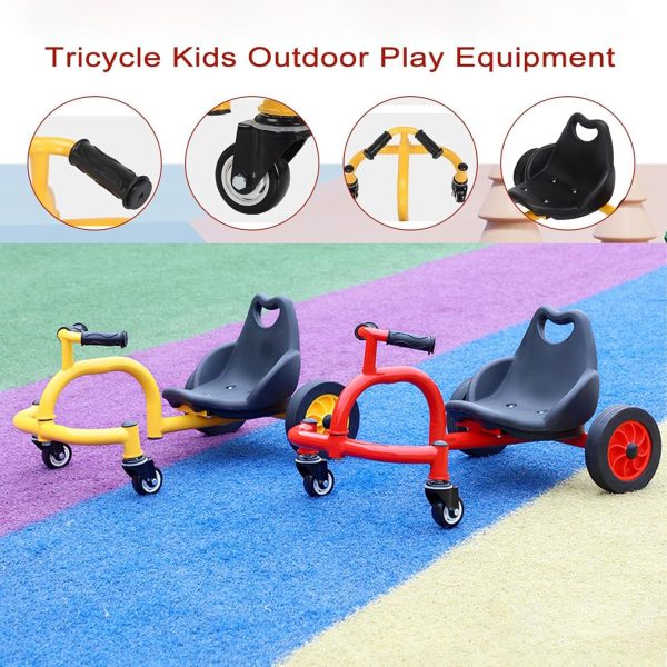 Drift Trike for Kids,Kids 4 Wheel Drift Tricycle,360 Degree Rotating Caster Trike,Carbon Steel Frame with Rubber Wheels Birthday Gifts for Girls, Boys,Red - Image 5