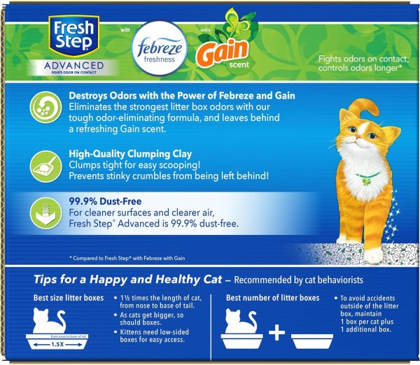 Fresh Step Advanced Clumping Litter With Febreze Freshness With Febreze Gain Scent, Fights Odor on Contact, 37 lbs. (2 x 18.5 lb. Box) - Image 13