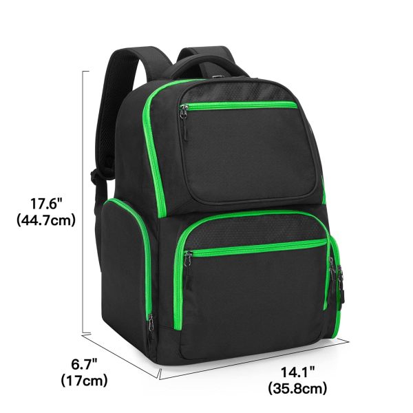 Trunab Travel Backpack Compatible with Xbox Series X Carrying Case Game Storage Bag with 2 Inner Spaces for Xbox X/S Console, Multiple Pockets for 15.6” Laptop and Other Gaming Accessories, Black - Image 8