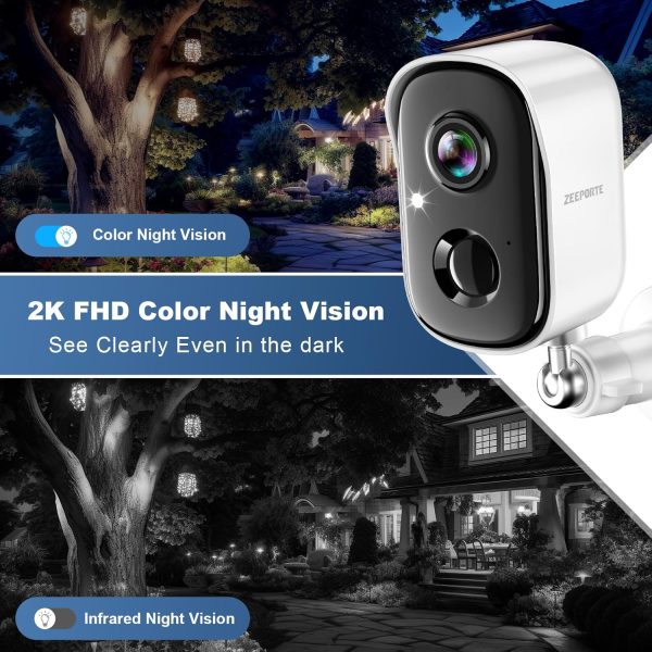 Security Cameras Wireless Outdoor, 2K Battery Powered WiFi Cameras for Home Security with AI Motion Detection, Color Night Vision, Spotlight, Siren, Waterproof, SD/Cloud Storage - Image 6