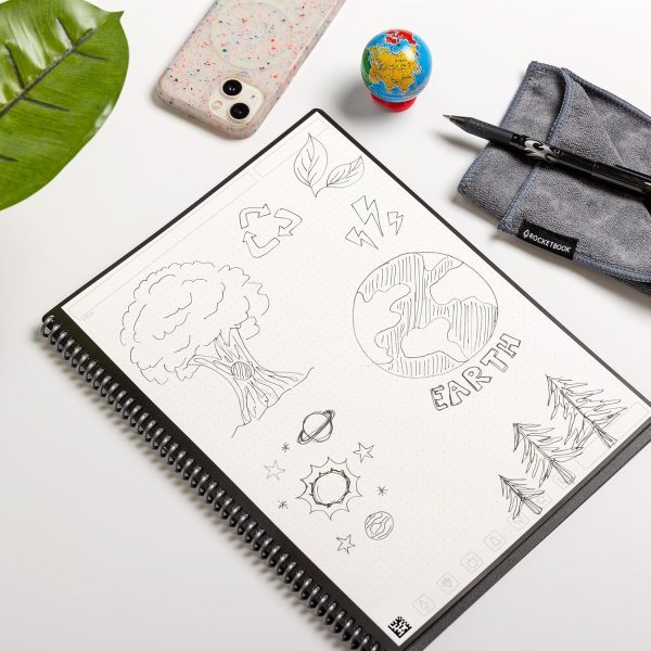 Rocketbook Core Reusable Spiral Notebook, Letter Size 8.5x11, Black - Dotted Pages, App-Connected, Erasable, Durable Cover, Ideal for School, Work, and Creative Projects - Image 8