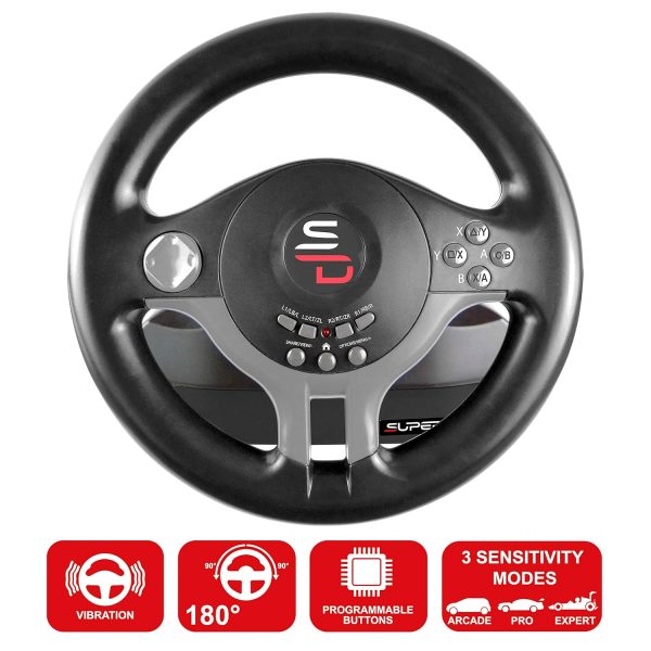 SUBSONIC Superdrive - SV250 Racing steering wheel with pedals and gearshift paddles for nintendo Switch - Ps4 - xbox Seie X/S, Xbox One - PC - Image 3