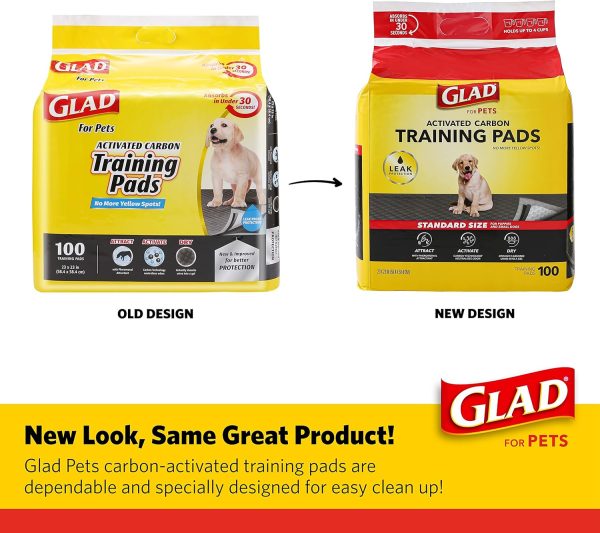 Glad for Pets Black Charcoal Puppy Pads - Super Absorbent Disposable Dog Pee Pads, Potty Training Pads, and Pet Supplies - Dog Pee Pads for Crate Training and Indoor Use 23" x 23" - 100 Count - Image 7