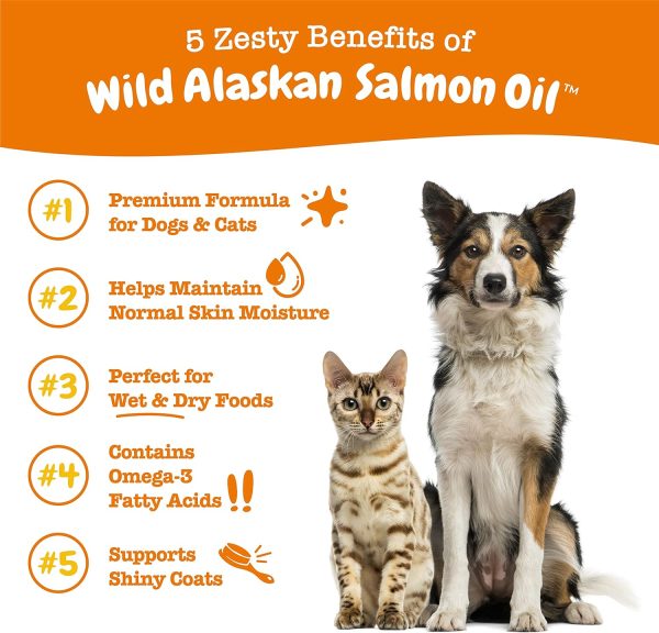 Wild Alaskan Salmon Oil Formula for Dogs & Cats - Omega 3 Skin & Coat Support - Liquid Food Supplement for Pets - Natural EPA + DHA Fatty Acids for Joint Function, Immune & Heart Health 8.5oz - Image 3