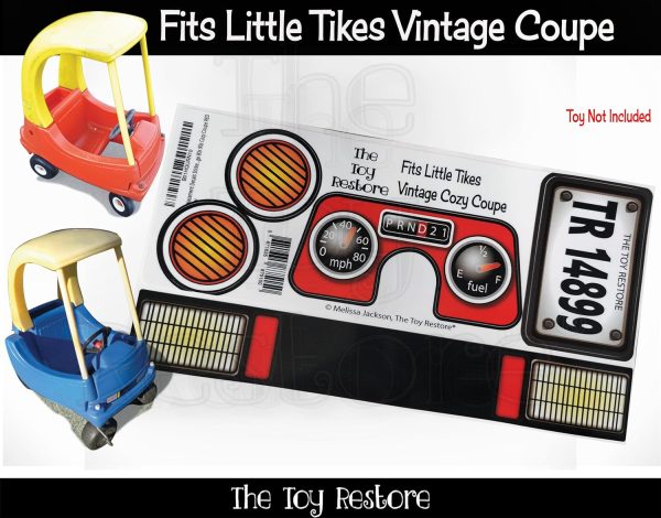 Toy Restore Replacement Stickers Fits Little Tikes VTG Original Cozy Coupe Car Red - Image 2