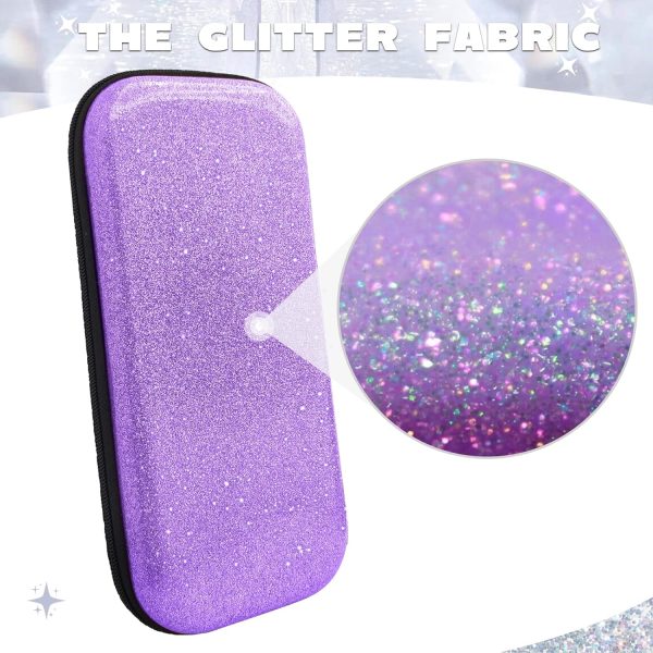 Glitter Carrying Case for Nintendo Switch and Switch OLED Console,Purple Hard Travel Case Shell Pouch for Nintendo Switch Console & Accessories,Protective Carry Case Compatible with Nintendo for Girls - Image 2