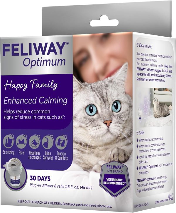 FELIWAY Optimum Cat, Enhanced Calming Pheromone Diffuser, 30 Day Starter Kit (48 mL) - Image 2