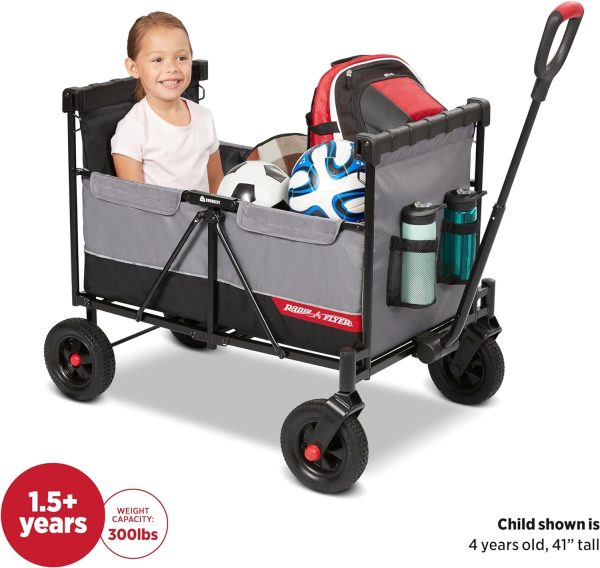 Radio Flyer The Beast MVP Wagon, Heavy Duty Kid & Cargo Folding Wagon, Collapsible Wagon Cart for Ages 1.5+ - Image 3