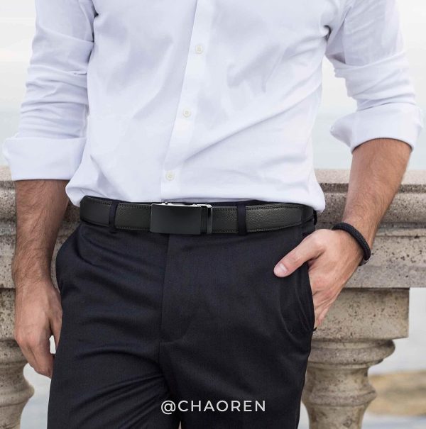 CHAOREN Mens Belt - Mens Ratchet Belt Leather 1 3/8" for Dress Pant - Micro Adjustable Belt Fit Everywhere - Image 2