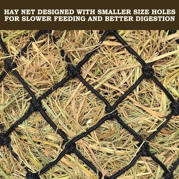 2PCS Hay Net for Horses,Slow Feed Hay Bag for Horses Goat Sheep,Hanging Hay Feeder Bag for Horses Stable Stall Paddock Rest Toy - Image 5