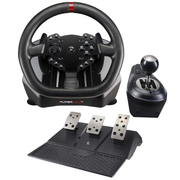 Superdrive - GS950-X 900° steering wheel with manual shifter, 3 pedals and paddle shifters for Xbox Serie X/S, PS4, Xbox One (programmable)