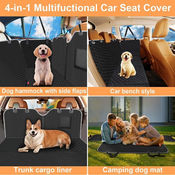 Mancro Dog Car Seat Cover for Back Seat, Waterproof Car Seat Protector for Dogs with Side Flaps, Scratchproof Dog Backseat Cover, Dog Hammock with Nonslip Bottom for SUVs, Standard(54" Wx55 L) - Image 4