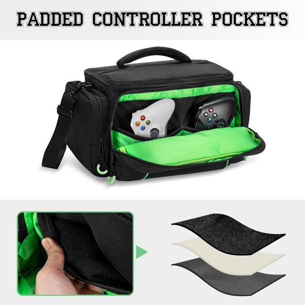 PGmoon Game Console Carrying Case Compatible with Xbox Series X, Portable Carry Bag with Enough Storage Rooms for Controllers, Discs, Cables, and More. (Patent Design) - Image 3