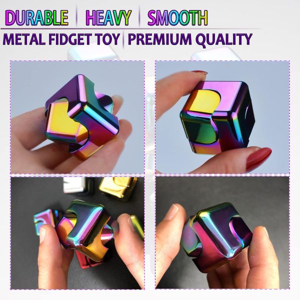 Fidget Spinner Toys Cube Adults, Easter Basket Stuffers for Teens Metal EDC Cool Desk Gadgets Office Toys Small Anxiety Figette Sensory Toy, ADHD Tool Fingears Figet Stress Valentine Gift for Boys - Image 3