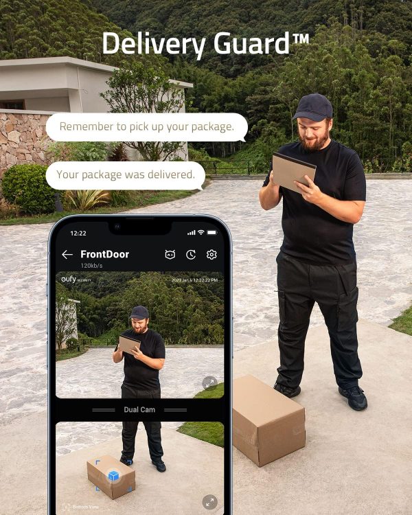 eufy Security Video Doorbell S330, 2K HD Video Doorbell, HD Security Camera, Battery-Powered Add-On, Dual Motion Detection, Package Detection, Family Recognition, No Monthly Fee, Motion Alerts - Image 3