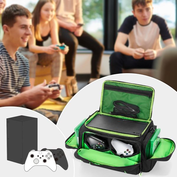 PGmoon Game Console Carrying Case Compatible with Xbox Series X, Portable Carry Bag with Enough Storage Rooms for Controllers, Discs, Cables, and More. (Patent Design) - Image 7