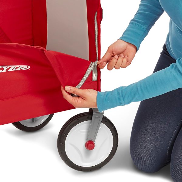 Radio Flyer 3-in-1 EZ Folding Wagon Ride On For Kids, Garden, & Cargo, Red Collapsible Wagon - Image 7