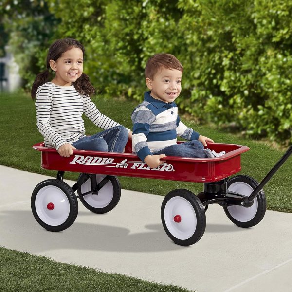 Radio Flyer Durable All Steel Seamless Body Wagon Featuring Original and Classic Iconic Design for Kids Ages 1 Year Old and up, Red - Image 6