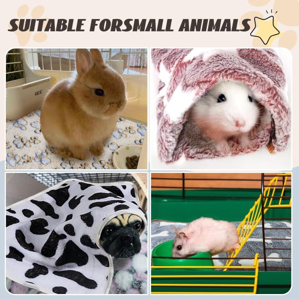 6 Pcs Absorbent Guinea Pig Blankets Washable Small Animal Fleece Bedding Cage Liners Reusable Pet Pee Pad Sleep Mat Pad Cover for Hamster Ferret Rabbit Chinchilla Hedgehog (16"x24") - Image 7