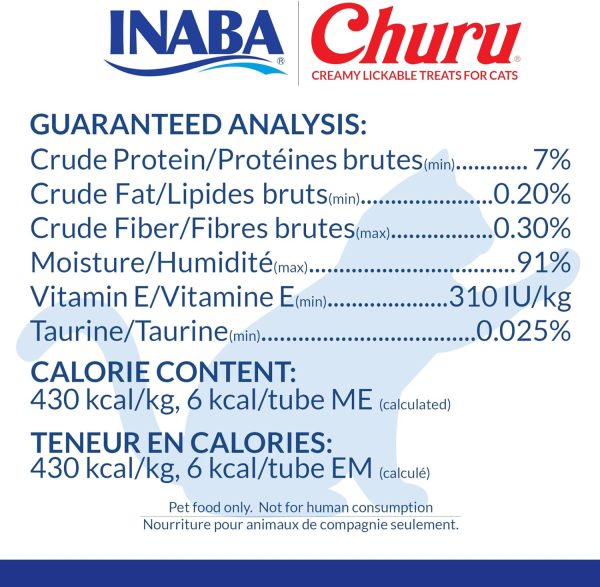 INABA Churu Cat Treats, Grain-Free, Lickable, Squeezable Creamy Purée Cat Treat/Topper with Vitamin E & Taurine, 0.5 Ounces Each Tube, 20 Tubes, Seafood Variety Box - Image 8