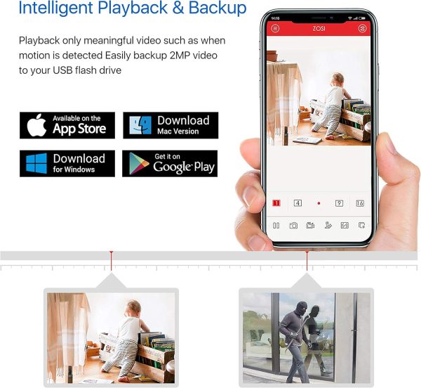 ZOSI H.265+ 1080P FHD 16 Channel DVR for Home Security Camera System with AI Human Vehicle Detection, Hybrid 4-in-1(Analog/AHD/TVI/CVI) Surveillance CCTV DVR Recorder, Remote Access, Email Alarm - Image 7