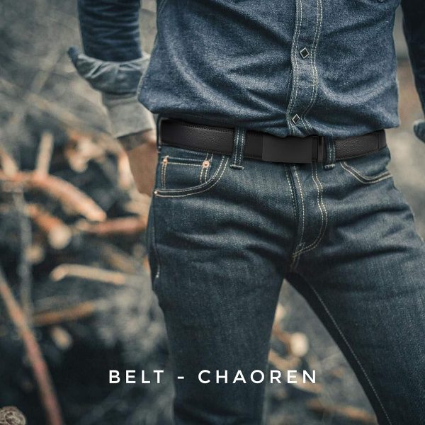 CHAOREN Mens Belt - Mens Ratchet Belt Leather 1 3/8" for Dress Pant - Micro Adjustable Belt Fit Everywhere - Image 9