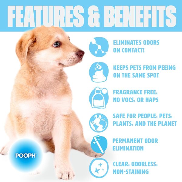 Pooph Pet Odor Eliminator, 32oz Spray - Dismantles Odors on a Molecular Basis, Dogs, Cats, Freshener, Urine, Poop, Pee, Deodorizer, Natures, Puppy, Fresh, Clean, Furniture, Potty, Safe - Image 3