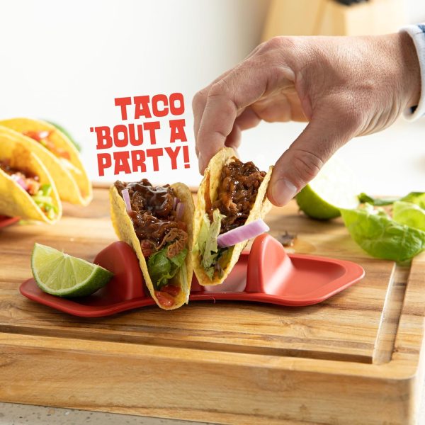 Taco Tuesday Kit - Taco Bar Serving Set for a Party - 30oz Heated Pot, 4 Taco Holders, & Detachable Lazy Susan Tray - Taco Night Fiesta – Unique Couple & Housewarming Gift Set Ideas - Image 6